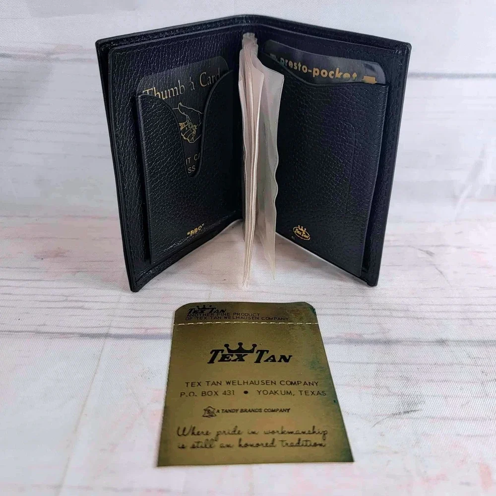 TexTan Men's‎ Bifold Wallet Black Leather Card Holder Organizer